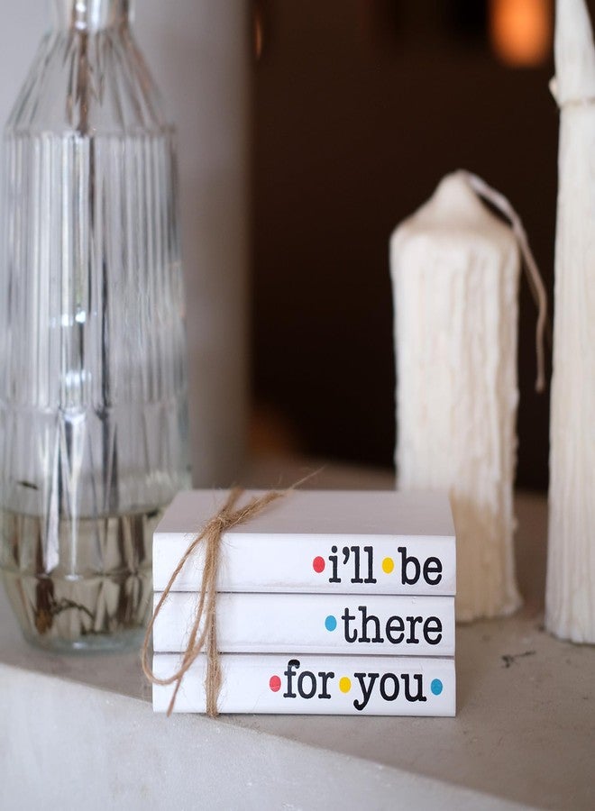 RUKEJUNE Friends TV Show Signs for Table Shelf decor, Mini Decorative Wooden Book Stack for Tiered Tray Accent, Friendship Gifts - I'll Be There For You Sign - Image 4