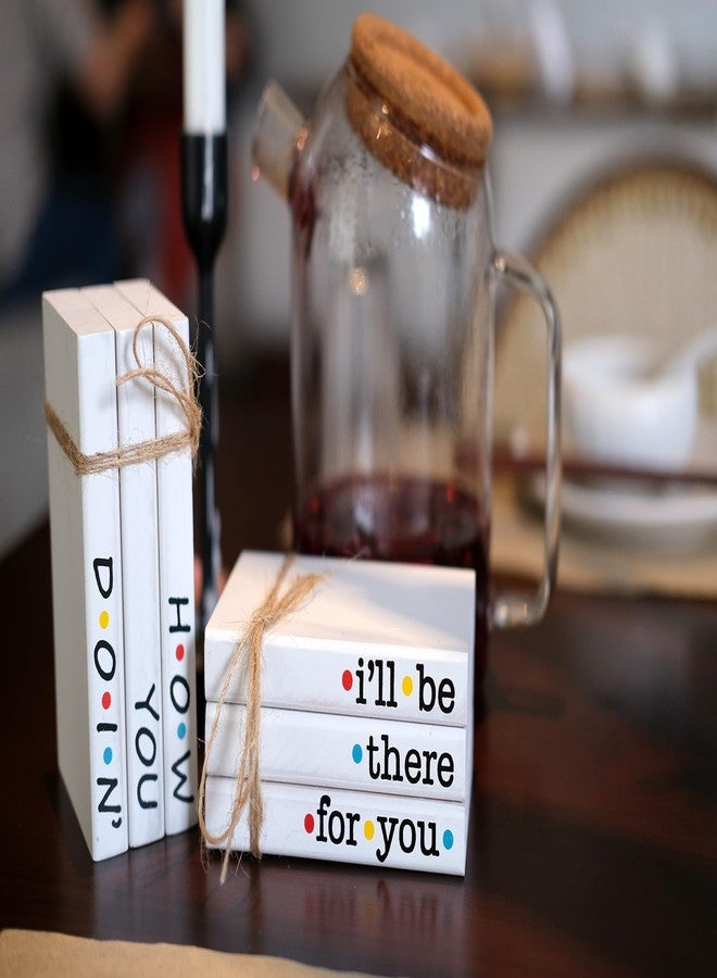 RUKEJUNE Friends TV Show Signs for Table Shelf decor, Mini Decorative Wooden Book Stack for Tiered Tray Accent, Friendship Gifts - I'll Be There For You Sign - Image 3