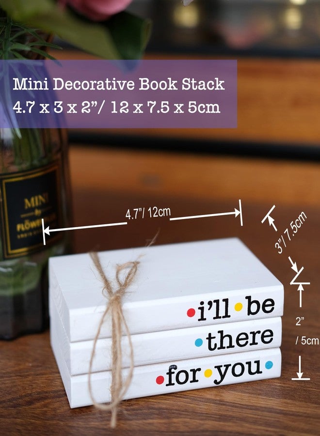 RUKEJUNE Friends TV Show Signs for Table Shelf decor, Mini Decorative Wooden Book Stack for Tiered Tray Accent, Friendship Gifts - I'll Be There For You Sign - Image 2