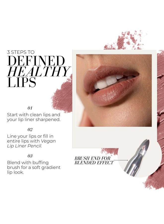 FITGLOW Beauty - Natural Lip Liner Pencil With Blending Brush | Vegan, Woman-Owned Clean Beauty (Buff) - Image 3