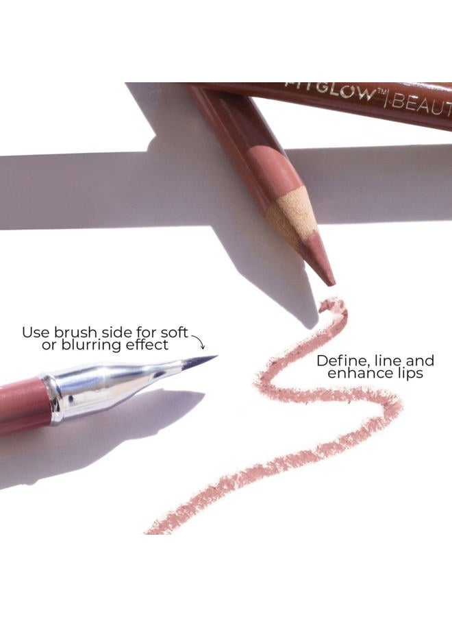 FITGLOW Beauty - Natural Lip Liner Pencil With Blending Brush | Vegan, Woman-Owned Clean Beauty (Buff) - Image 4