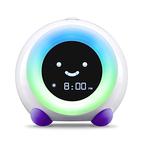 LittleHippo Mella: Kids Alarm Clock, Ready to Rise Children's Sleep Trainer, Night Light, Sound Machine and OK to Wake for Toddlers and Kids - Bright Purple (Updated 2025) - Image 1