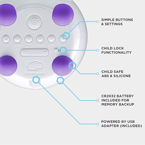 LittleHippo Mella: Kids Alarm Clock, Ready to Rise Children's Sleep Trainer, Night Light, Sound Machine and OK to Wake for Toddlers and Kids - Bright Purple (Updated 2025) - Image 5