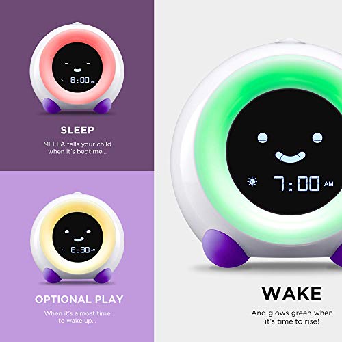 LittleHippo Mella: Kids Alarm Clock, Ready to Rise Children's Sleep Trainer, Night Light, Sound Machine and OK to Wake for Toddlers and Kids - Bright Purple (Updated 2025) - Image 2