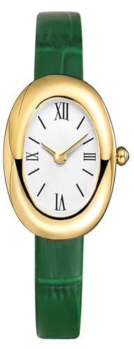 MASTOP Bracelet Watch for Women Elegant 24mm Oval Dial Bangle Watch Gold Jewelry Style Quartz Wristwatch Gift for Her Green - Image 1