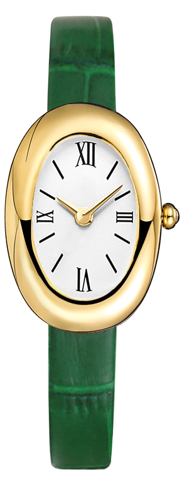 MASTOP Bracelet Watch for Women Elegant 24mm Oval Dial Bangle Watch Gold Jewelry Style Quartz Wristwatch Gift for Her Green - Image 2