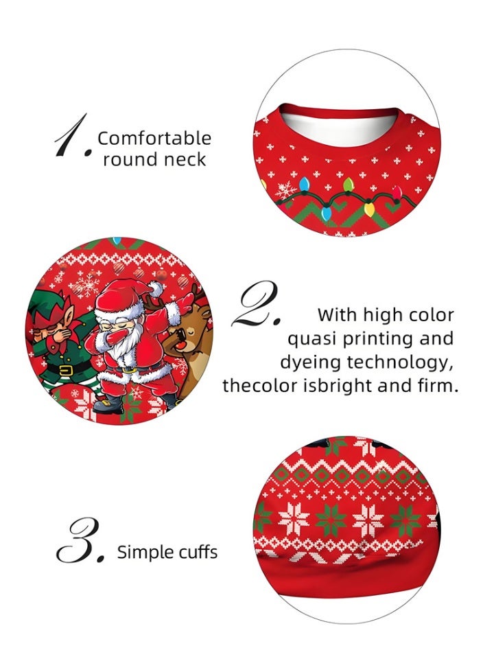 Loquat Unisex Christmas Jumper Sweater Printed Pullover 3D Funny Digital Print Sweatshirt - Image 4