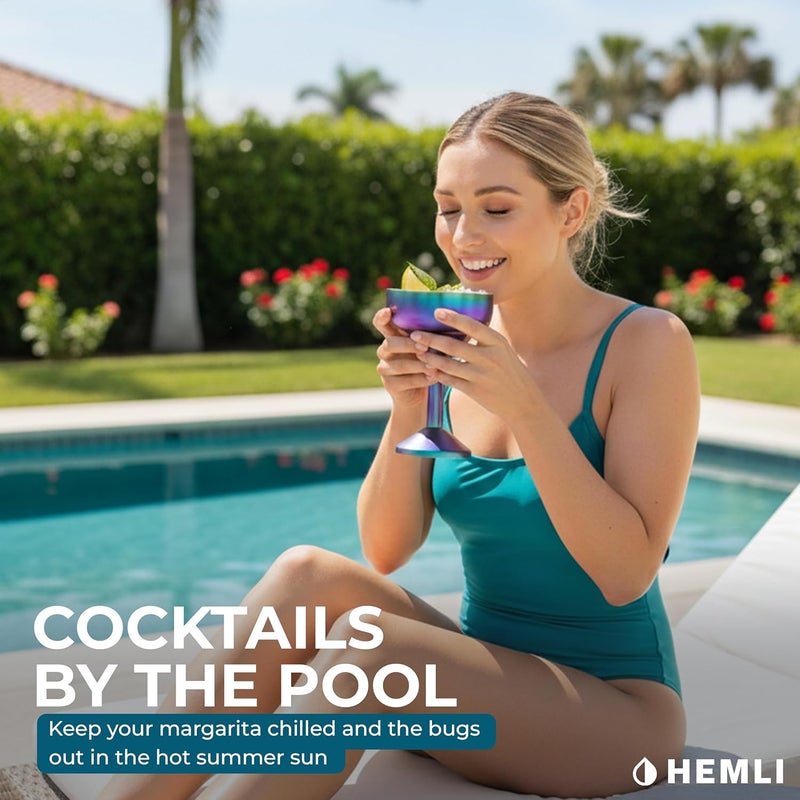 Hemli Insulated Margarita Glass, Cocktail Tumbler with Lid, Stainless Steel Vacuum Insulated, Keeps Drinks Cold for 12 Hours - Image 4