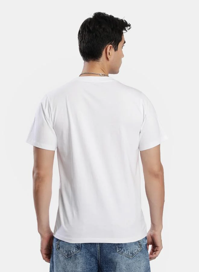 Styli Men White Solid T-Shirt By Bene Kleed
