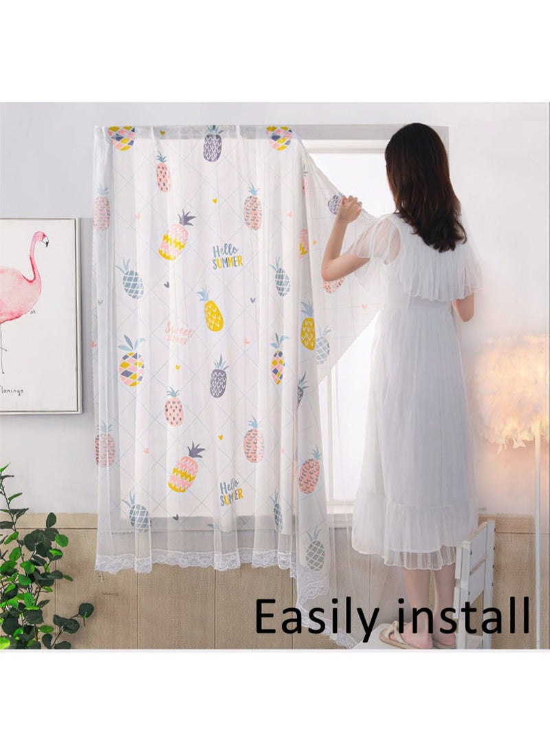 Generic - Velcro Double Layer Cartoon Pattern Blackout Curtains, 1 Panel Without Rods Window Curtains for Bedroom, Living Room (Avocado Pattern, 100W x 200H cm) - Image 1