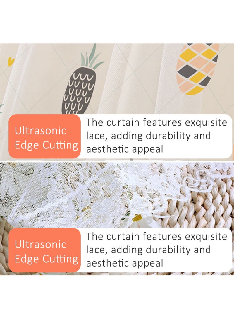 Generic - Velcro Double Layer Cartoon Pattern Blackout Curtains, 1 Panel Without Rods Window Curtains for Bedroom, Living Room (Avocado Pattern, 100W x 200H cm) - Image 1