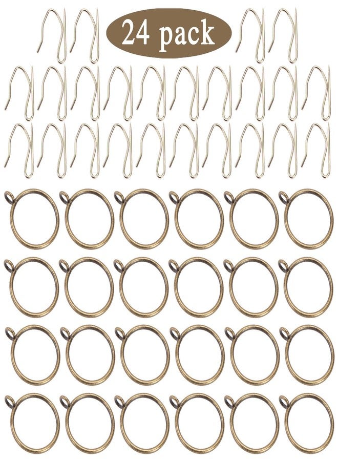 TXZWJZ Curtain Rings with Hooks Rustproof Metal Drapery Rings with Eyelets and Pinch Pleat Curtain Hooks for Window Door Shower Curtain 1.25 Inch Inner Diameter 24 Pack Brass TXZWJZ - Image 5