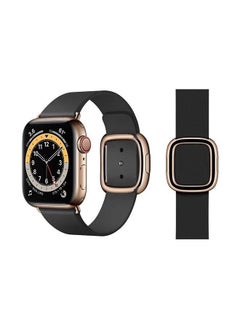 Leather Replacement Band For Apple Watch Series 6/SE/5/4/3/2/1 Black