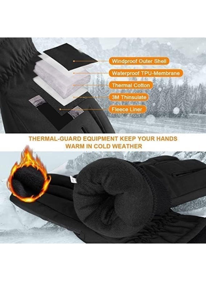 Winter Ski Gloves, Waterproof Touchscreen Snowboard Gloves, Windproof Warm Snow Gloves,f or Skiing, Snowboarding, Running and Cycling, One Size - Image 2