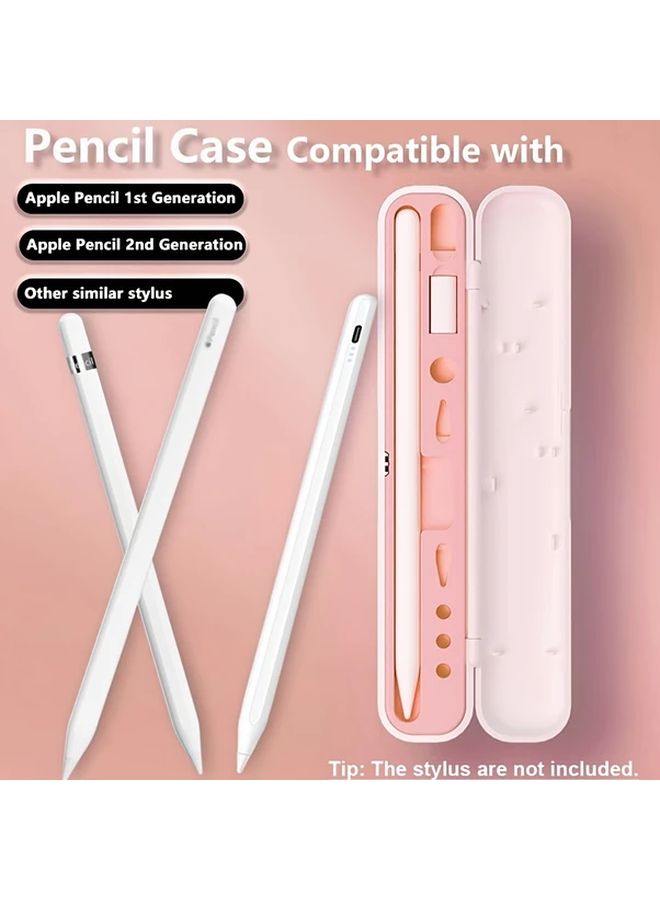 حافظة تخزين وردية متوافقة مع Apple Pencil من الجيل الأول والثاني تحمل الأطراف والأغطية - Image 1