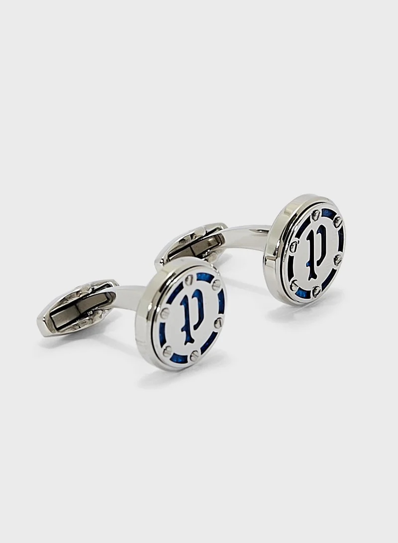POLICE EBON INLAY CUFFLINKS