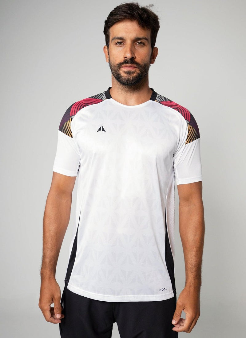 Aora Men's Soccer Jersey V6 – Lightweight, Sweat-Wicking, Game-Ready Fit – White - Image 1