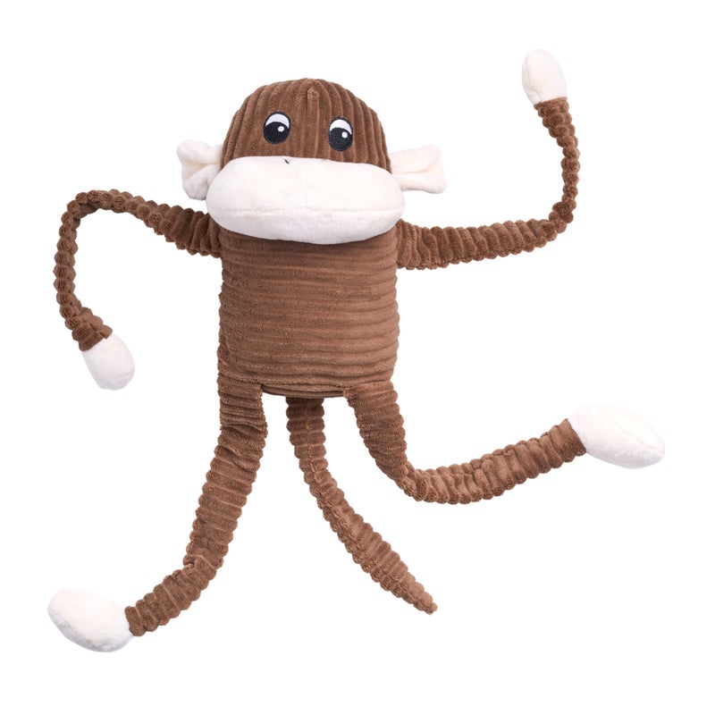 ZippyPaws Crinkle Monkey Interactive Dog Toys to Keep Them Busy Squeaky Plush Pet Toy for All Breeds for Medium Large Extra Large Dogs Contains 1 Blaster Squeaker Extra Large Brown - Image 2