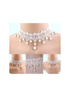 The Bros 6Pcs Lace Mask, Lace Collar, Crystal Necklace, Pearl And Lace Fingerless Gloves, Suitable For Young Girls And Women, Made From Soft Material  - Image 4