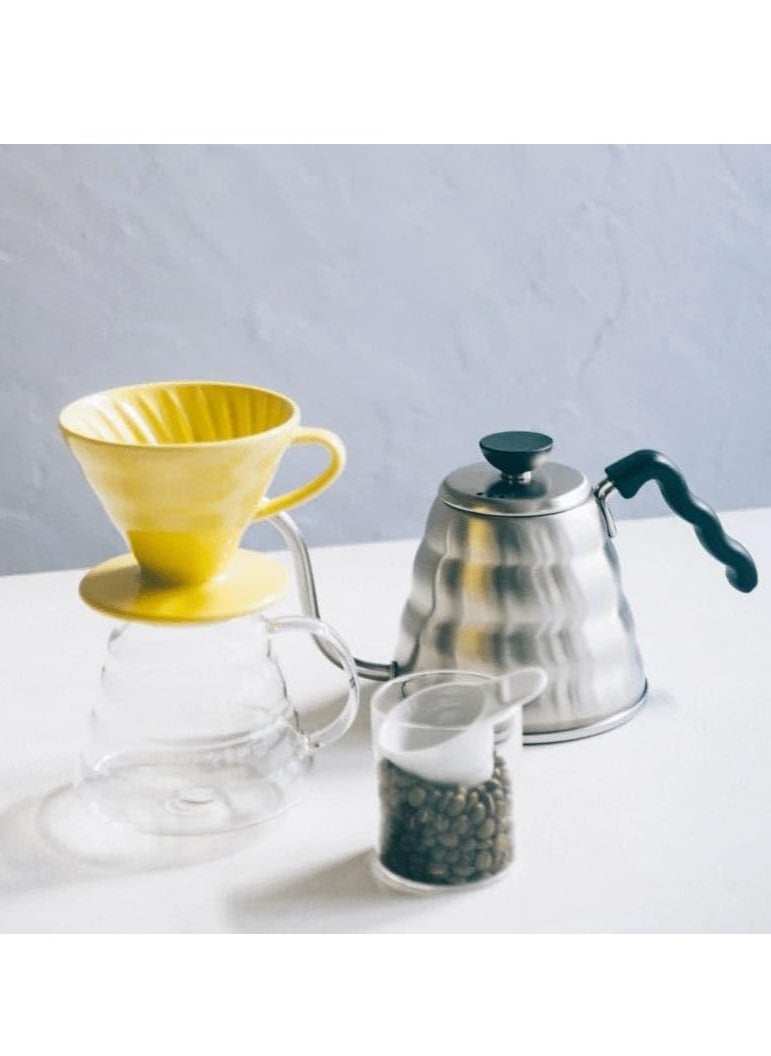 Generic Liying Ceramic Coffee Dripper Pour Over Coffee Maker, V60 Filter for 1-2 Cups Slow Brewing Accessories for Home Cafe Restaurants Coffee (Yellow #1)  - Image 3