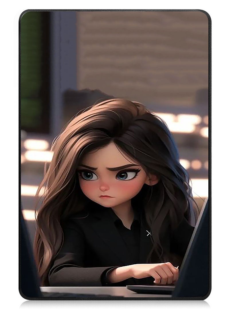 Theodor Protective Flip Case For Realme Pad 2 With Trifold Stand Auto Wake Sleep Shockproof Cover Angry Girl - Image 1