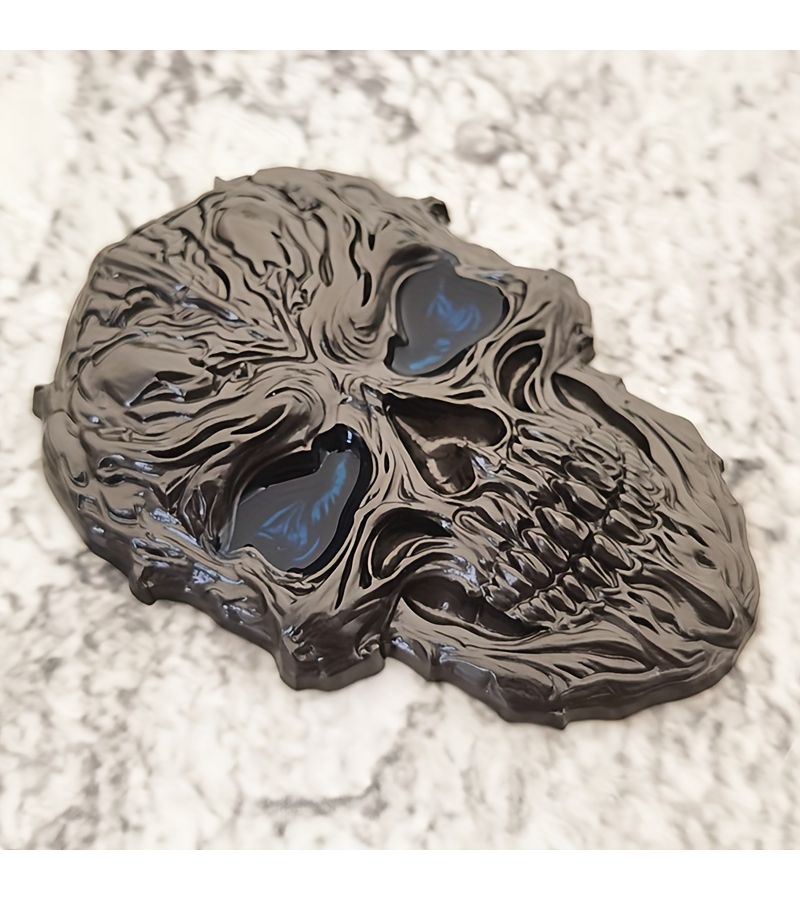 Bronze Metal Skull Demon Car Sticker Decal - Image 3