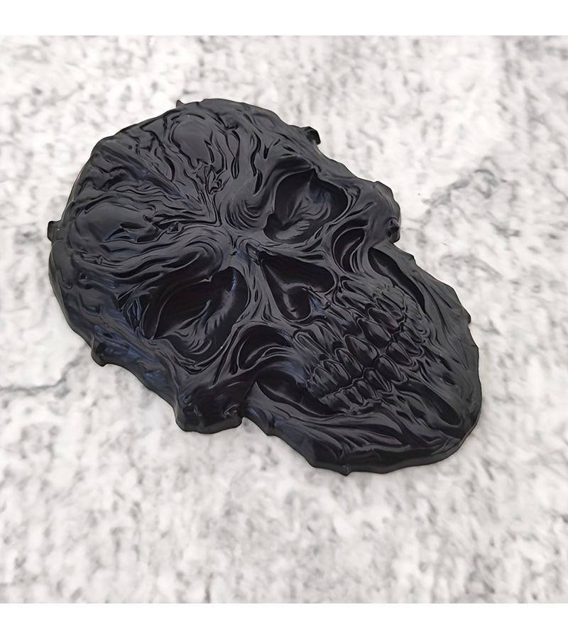Bronze Metal Skull Demon Car Sticker Decal - Image 4