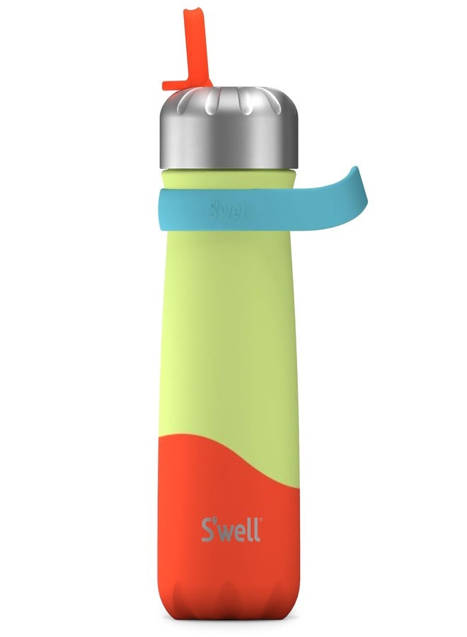 S'well زجاجة سفر من ستينلس ستيل S'well مع غطاء قشة قابل للطي، 16 أونصة، سموذي استوائي، حاويات معزولة ثلاثية الطبقات تحافظ على المشروبات باردة لمدة 24 ساعة، خالية من BPA، سهلة الحمل أثناء التنقل - Image 1
