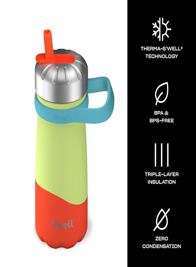 S'well زجاجة سفر من ستينلس ستيل S'well مع غطاء قشة قابل للطي، 16 أونصة، سموذي استوائي، حاويات معزولة ثلاثية الطبقات تحافظ على المشروبات باردة لمدة 24 ساعة، خالية من BPA، سهلة الحمل أثناء التنقل - Image 3