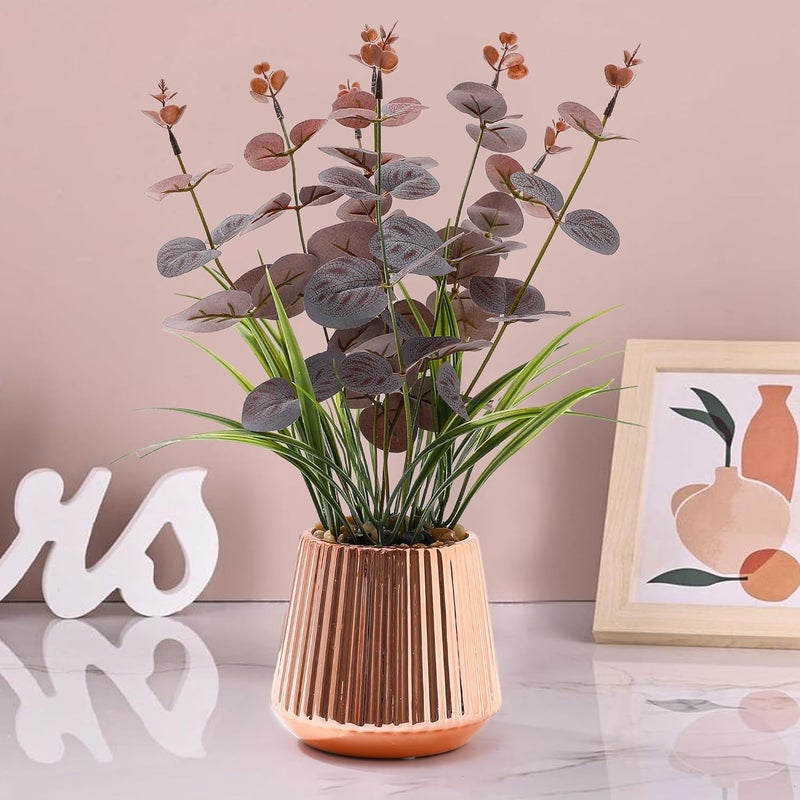 The Better Home Artificial Plants For Home Decor Items With Pot36CMAesthetic Room Decor Items for Bedroom Living RoomOffice Table AccessoriesMulticolor Eucalyptus Leaves Decorative Items for Home