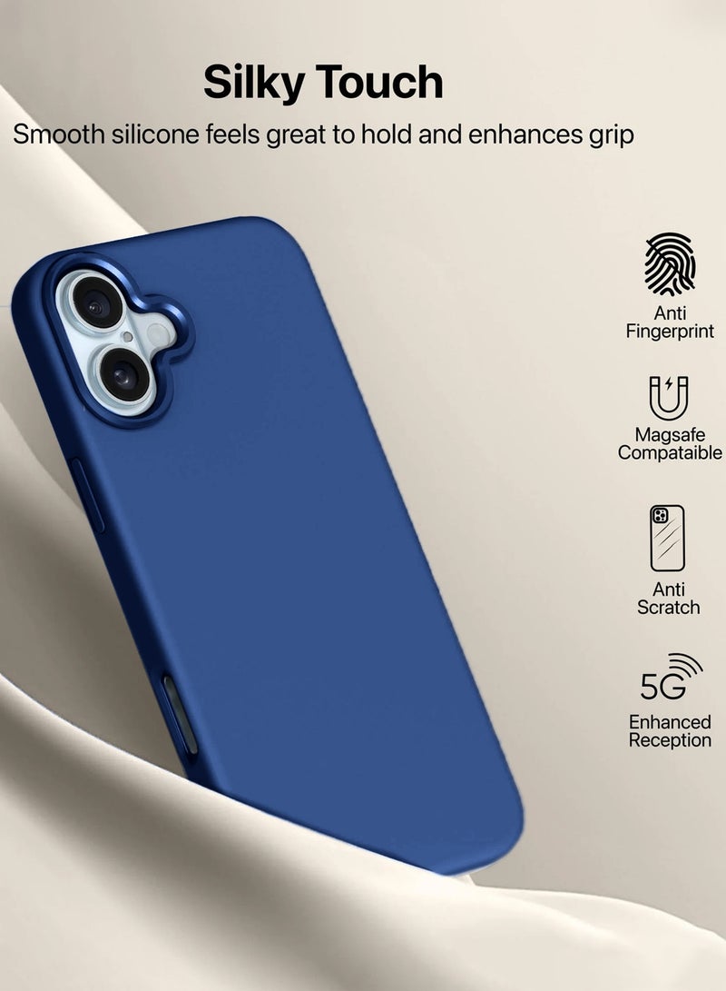 Wtech Apple iPhone 17 5G 2025 Soft Liquid Silicone Case Cover (MCRPSN) - Navy Blue - Image 3