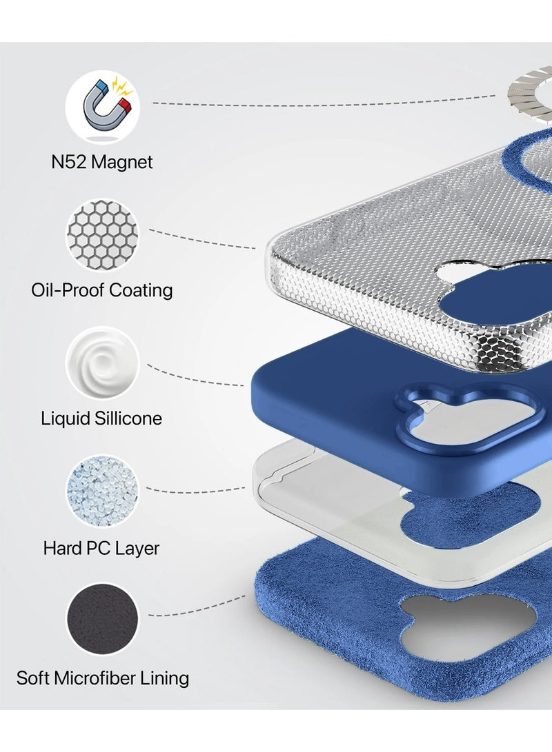 Wtech Apple iPhone 17 5G 2025 Soft Liquid Silicone Case Cover (MCRPSN) - Navy Blue - Image 4