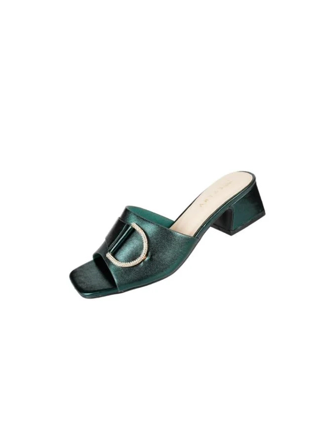 Zayna Green 221-177 Zayna Ladies Block Heel Sandals 23BXG103 Green for Women | Best Price UAE