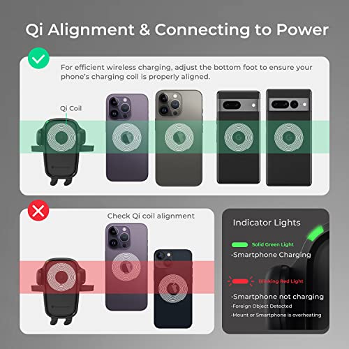 iOttie Car Charger Easy One Touch Wireless 2 Qi Charging Dashboard Phone Mount for iPhone, Samsung Galaxy, Huawei, LG, Smartphones - Image 2