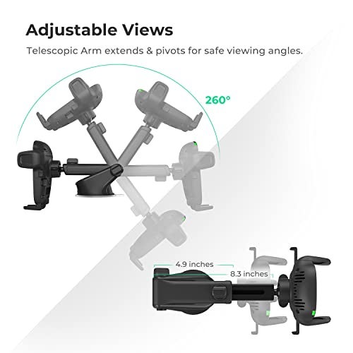 iOttie Car Charger Easy One Touch Wireless 2 Qi Charging Dashboard Phone Mount for iPhone, Samsung Galaxy, Huawei, LG, Smartphones - Image 5