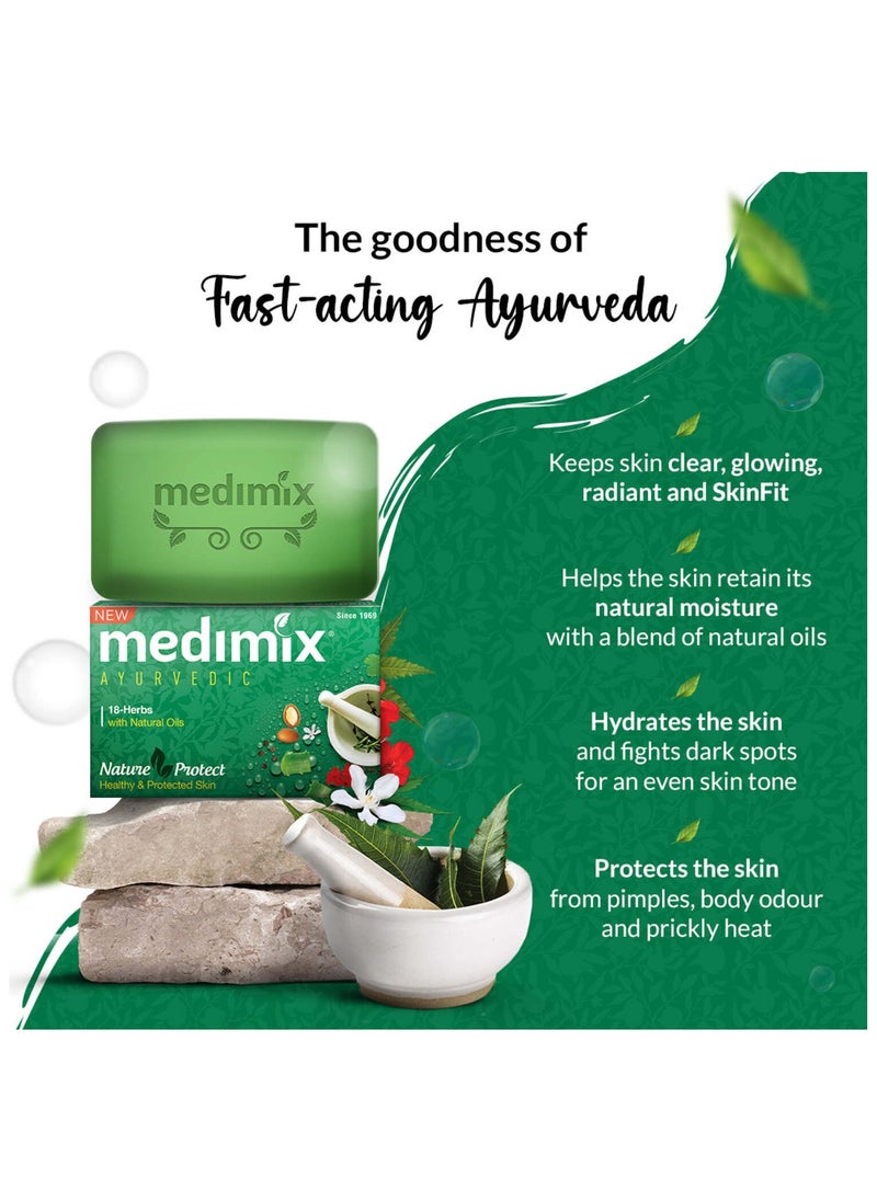 Medimix Ayurvedic 18 Herbal Classic Soap 75gm (Pack of 8)  - Image 3