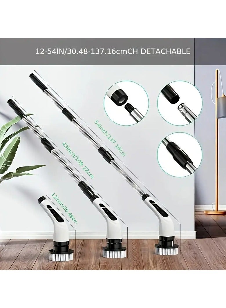 GENNEXT 9 in 1 Electric Spin Scrubber – Cordless Powerful Cleaning Brush with 9 Replaceable Brush Heads and 54-Inch Adjustable Extension Arm | Multi-Purpose Power Shower Scrubber for Bathroom, Kitchen, Floor, Tile & Tub | Deep Cleaning Made Easy and Effortless - Image 5