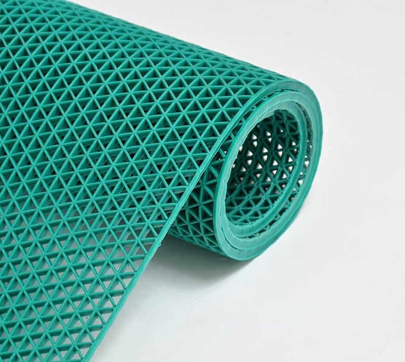 Yellow Weaves Anti Skid Multipurpose PVC Rubber Mat for Floor, Bathroom, Swimming Pool, Kitchen, Indoors, Outdoors | Color - Green | Waterproof Entrance Doormat, Rain Jali Mat (2x3 Feet) - Image 1