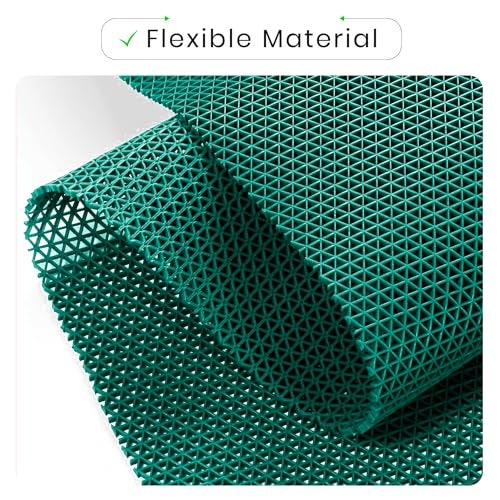 Yellow Weaves Anti Skid Multipurpose PVC Rubber Mat for Floor, Bathroom, Swimming Pool, Kitchen, Indoors, Outdoors | Color - Green | Waterproof Entrance Doormat, Rain Jali Mat (2x3 Feet) - Image 2
