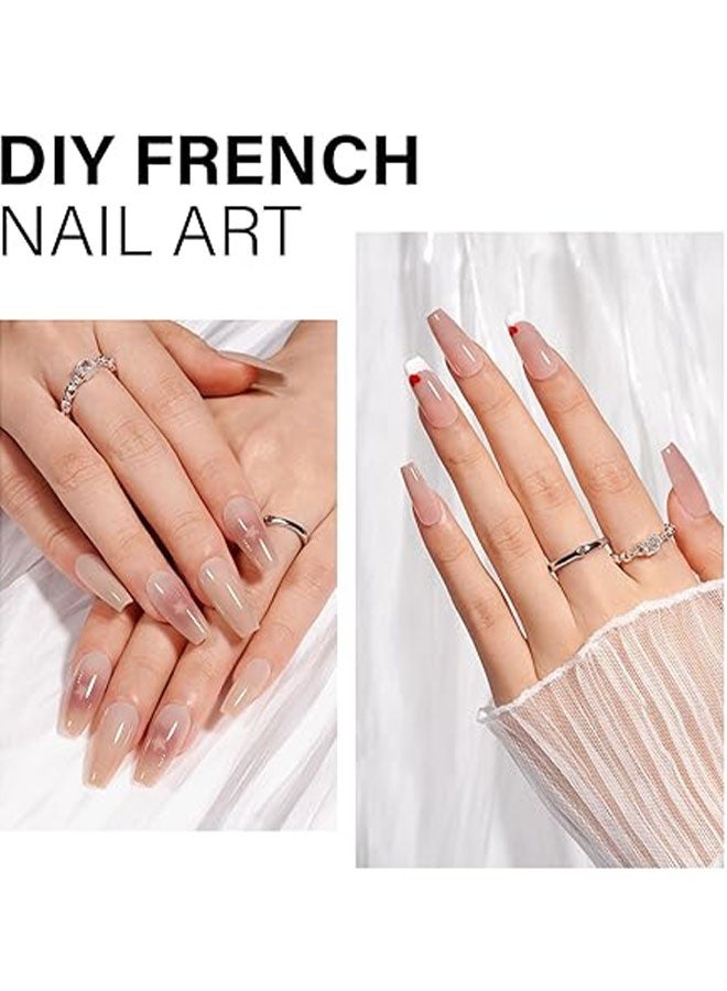 Happy D 140 stick-on nails, 14 sizes, medium trapezoid fake nails, invisible and durable, perfect for DIY nails, nail salons, parties, everyday wear, and gifting to women. Suitable for stick-on nails, French nails, fake nails, wearable nails, acrylic nails, and artificial nails (nude tones mixed in 4 colors). - Image 4