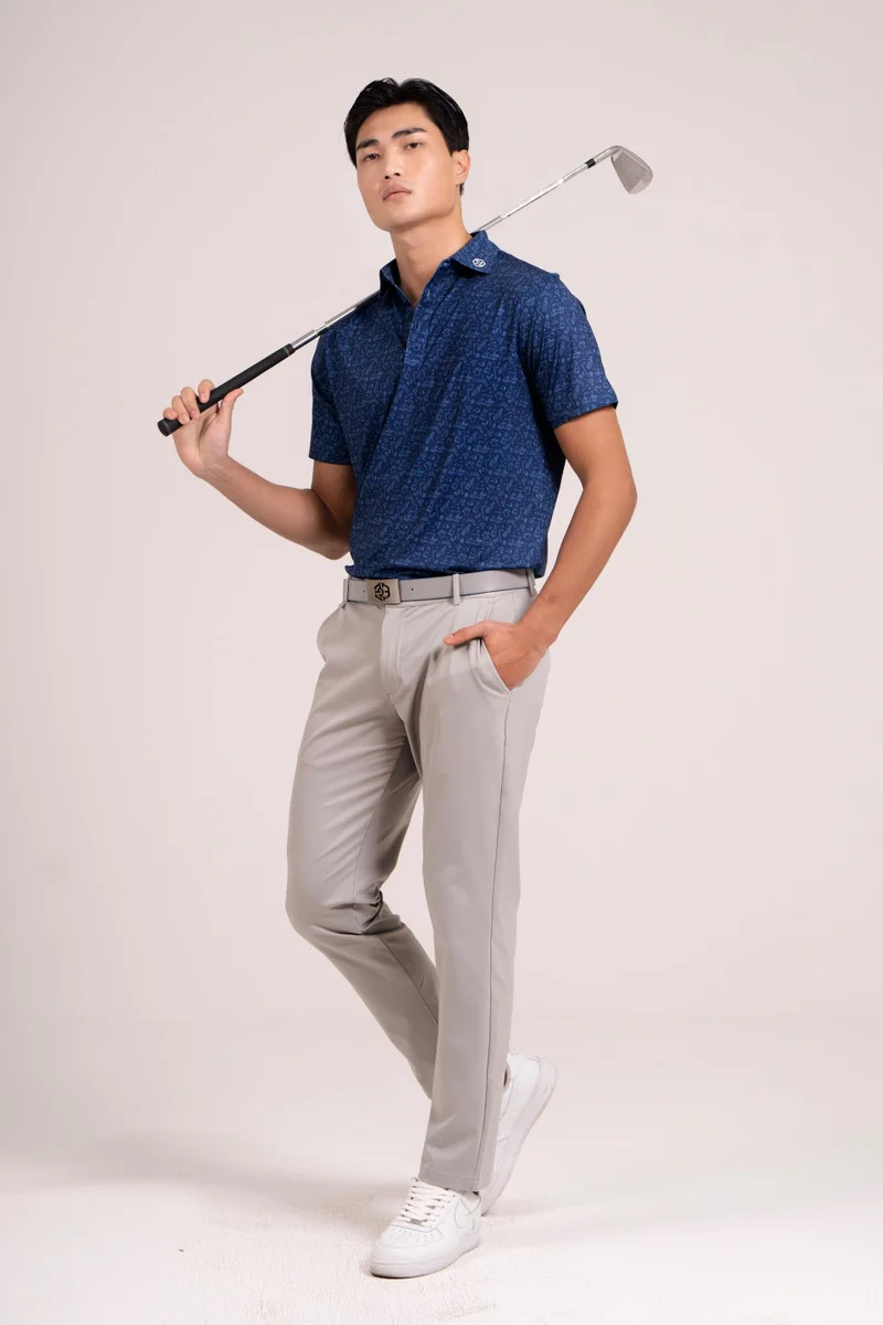 EGL EGL Men's Golf Polo T-Shirt - Blue -  Short Sleeve - Athletic Fit