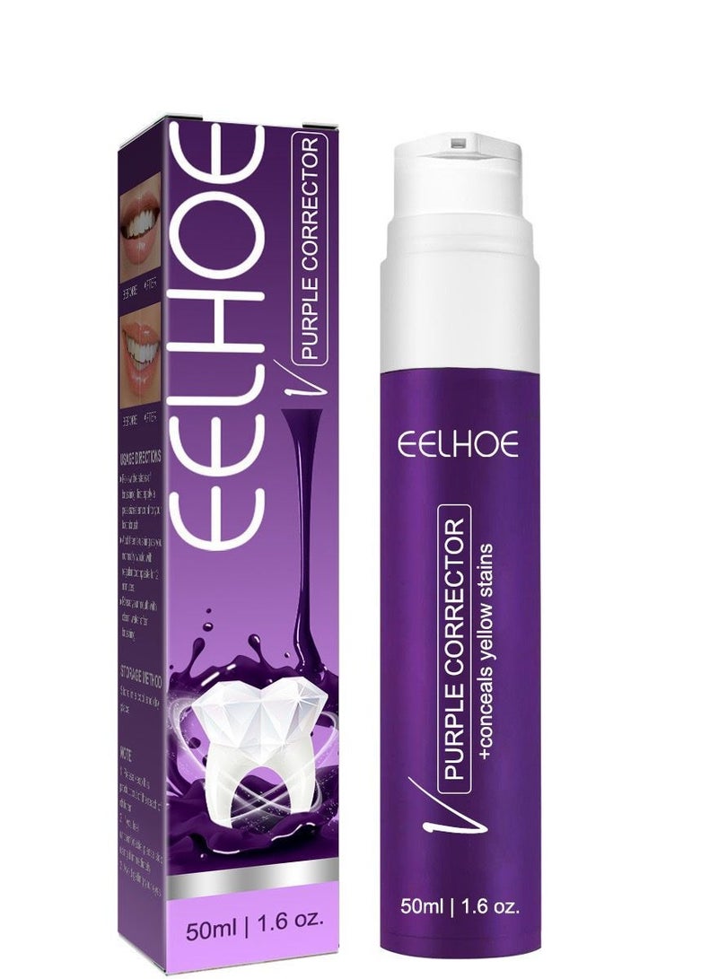 EELHOE 2 Pcs Color Corrector Toothpaste - 50ml Color Corrector Toothpaste For Teeth Whitening | Toothpaste, Intensive Stain Removal Color Correcting - Image 1
