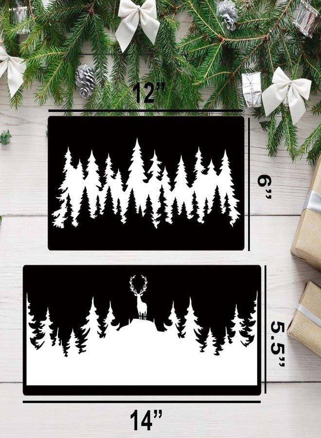 zosylley Pine Tree Stencils Tree Stencil Forest Stencil Wood Burning Stencils Patterns Reusable Drawing Templates for Painting on Wood Wall Fabric Furniture - Image 2