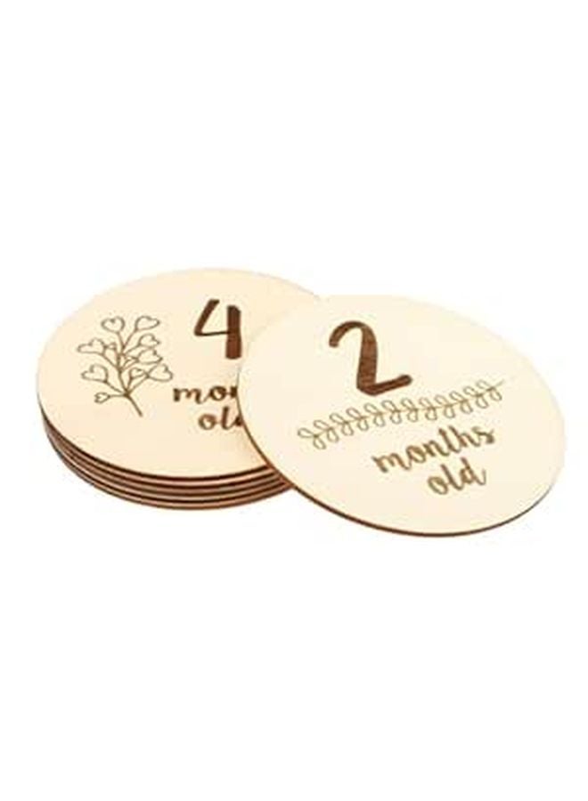 6Pcs Double Sided Milestone Cards For Newborn Photography Props Monthly Growth Design - Image 1