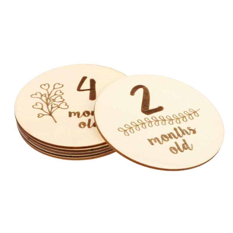 6Pcs Double Sided Milestone Cards For Newborn Photography Props Monthly Growth Design - Image 2