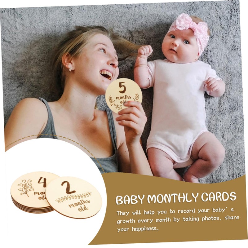 6Pcs Double Sided Milestone Cards For Newborn Photography Props Monthly Growth Design - Image 4