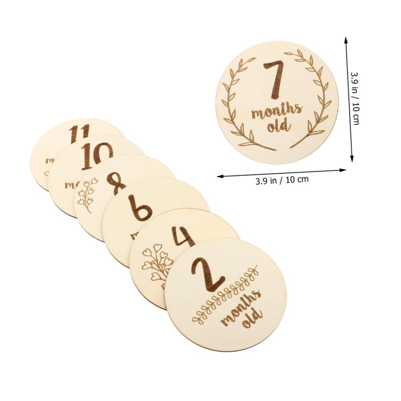 6Pcs Double Sided Milestone Cards For Newborn Photography Props Monthly Growth Design - Image 3