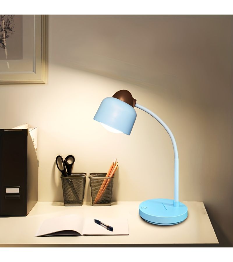 1 قطعة مصباح مكتبي LED أزرق مع إضاءة ثلاثية الألوان قابلة للتعديل، مفتاح لمس، شحن USB لاسلكي، بطارية 1200 مللي أمبير، قابل للطي ومحمول، للدراسة والمكتب والتخييم هدية - Image 4