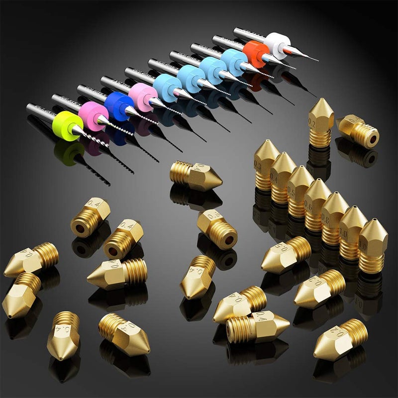 MK8 Copper 3D Printer Nozzle Kit with Cleaning Drill Bits 10PCS - Image 4