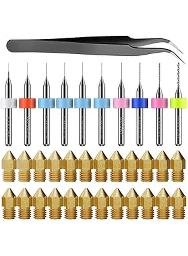 MK8 Copper 3D Printer Nozzle Kit with Cleaning Drill Bits 10PCS - Image 1